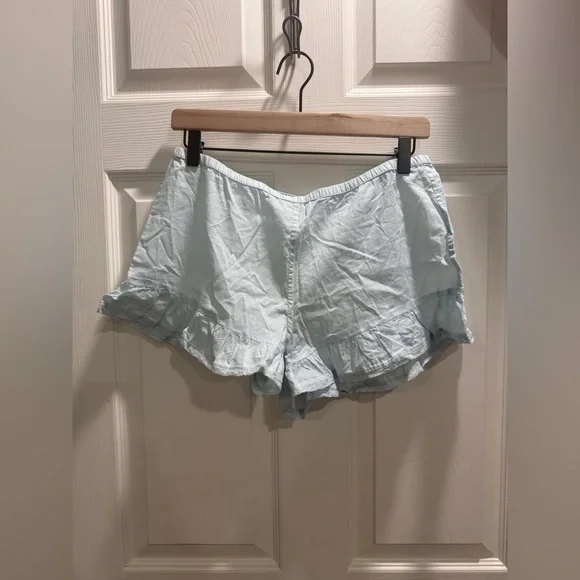 NWT SKIMS Voile Shorts Size Small Frost Blue Cotton Lounge Sleep Shorts - Picture 4 of 11